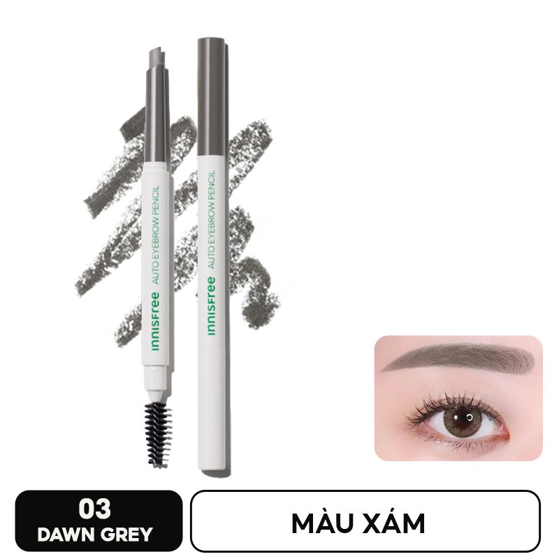 Chì Kẻ Mày Ngang Mảnh, Lâu Trôi Innisfree Auto Eyebrow Pencil 0.3g