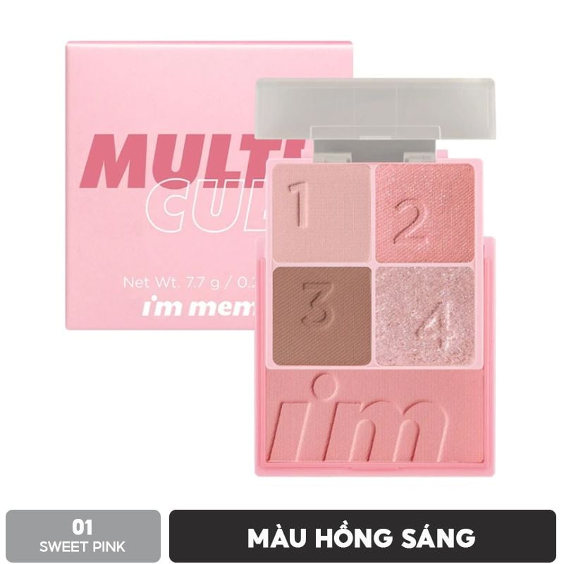 Bảng Phấn Mắt Và Má Hồng 2in1 Cho Lớp Make Up Xinh Xắn, Ngọt Ngào I'm Meme I'm Multi Cube 7.7g