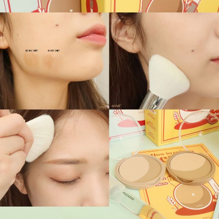 [3Items] Set 3 Sản Phẩm Phấn Tạo Khối Và Cọ Cho Đường Nét Hoàn Hảo Romand Better Than Cereal Edition - Romand x Piccasso Collezioni 9.5g