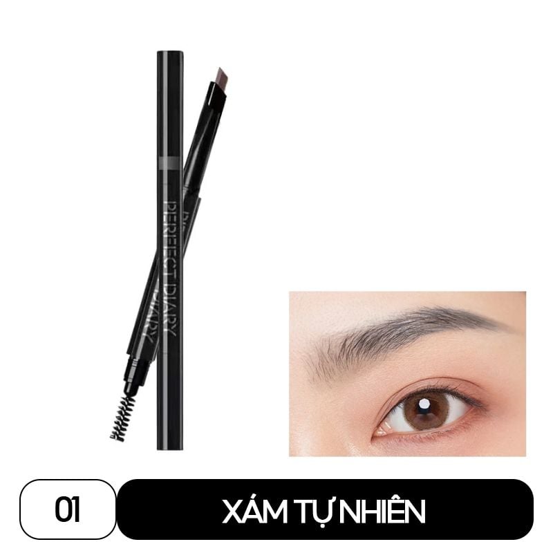 Chì Kẻ Mày Hai Đầu, Chống Thấm Nước Perfect Diary Dual- Ended Hexagonal Chiseled Eyebrow Pencil 0.28g