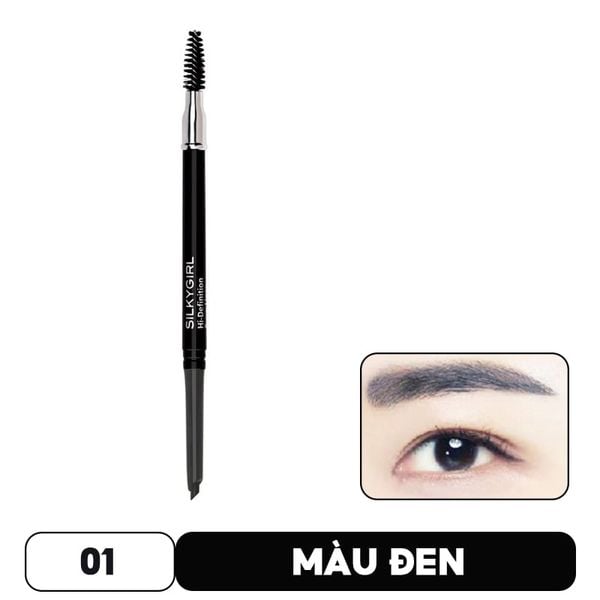  Chì Kẻ Mày Ngang Silkygirl Hai Đầu Tiện Lợi, Lâu Trôi Hi-Definition Brow Liner 0.35g 