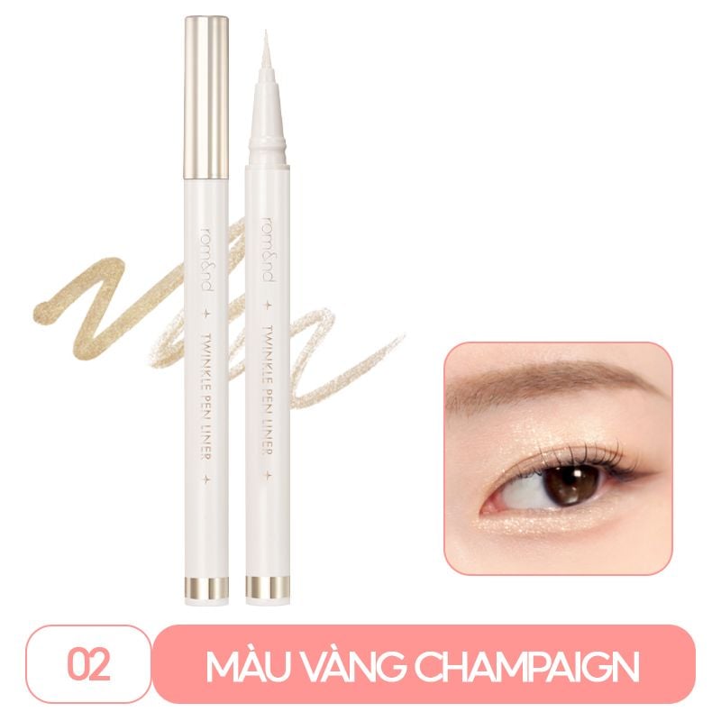 Bút Nhũ Mắt Dạng Gel, Kẻ Bọng Mắt Ánh Nhũ Lấp Lánh, Lâu Trôi Romand Twinkle Pen Liner 0.5g