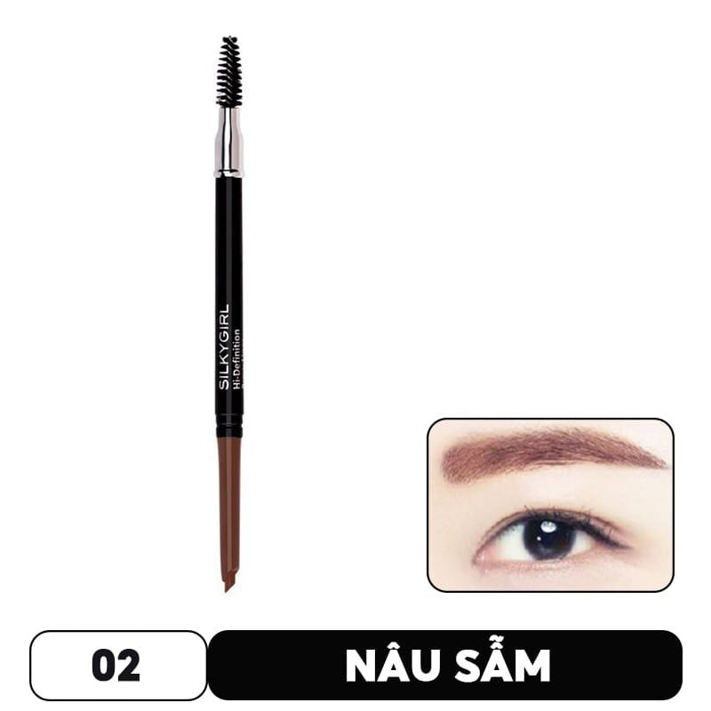 Chì Kẻ Mày Ngang Hai Đầu Tiện Lợi, Lâu Trôi  Silkygirl Hi-Definition Brow Liner 0.35g