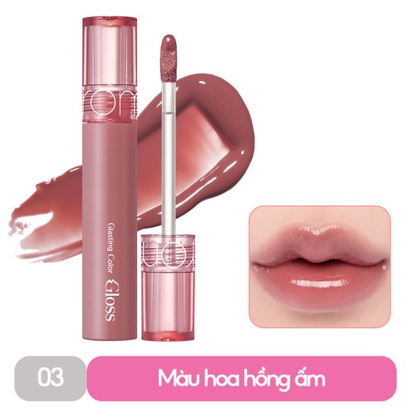 [GIÁ HỦY DIỆT][Màu 01-10][COLOR GLOSS] Son Bóng Cho Môi Căng Mọng, Mềm Mịn Romand Glasting Color Gloss 4g