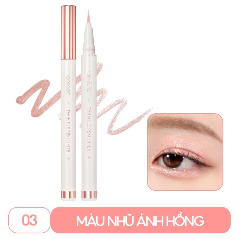 Bút Nhũ Mắt Dạng Gel, Kẻ Bọng Mắt Ánh Nhũ Lấp Lánh, Lâu Trôi Romand Twinkle Pen Liner 0.5g