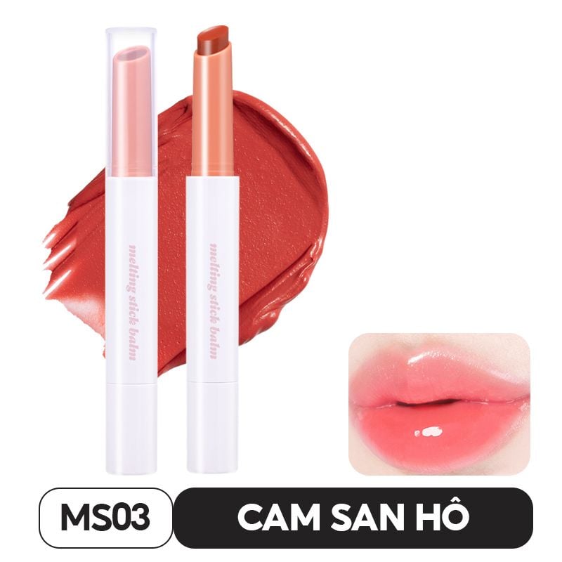 Son Dưỡng Có Màu Merzy Ẩm Mịn, Căng Bóng Môi More Shine Melting Stick Balm 2g
