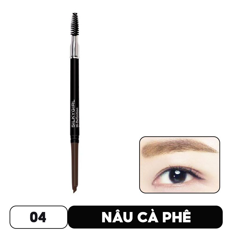 Chì Kẻ Mày Ngang Hai Đầu Tiện Lợi, Lâu Trôi  Silkygirl Hi-Definition Brow Liner 0.35g