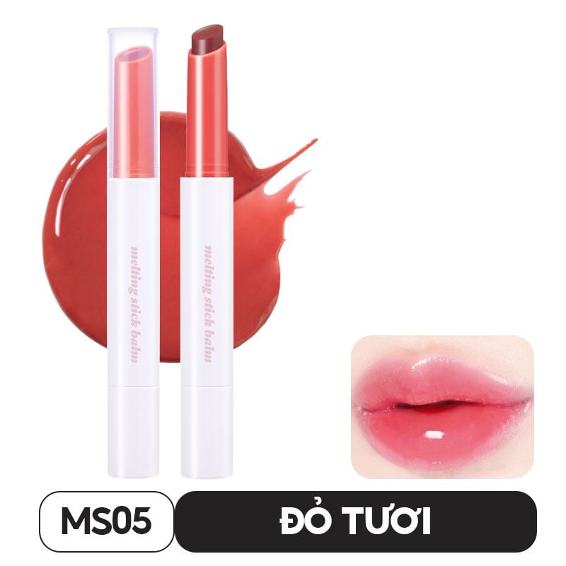 Son Dưỡng Có Màu Merzy Ẩm Mịn, Căng Bóng Môi More Shine Melting Stick Balm 2g