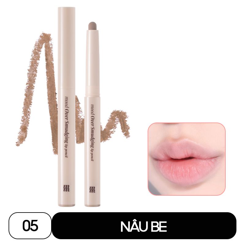 Chì Kẻ Viền Môi Merzy Mịn Lì, Đa Năng Mood Over Smudging Lip Pencil 0.9g