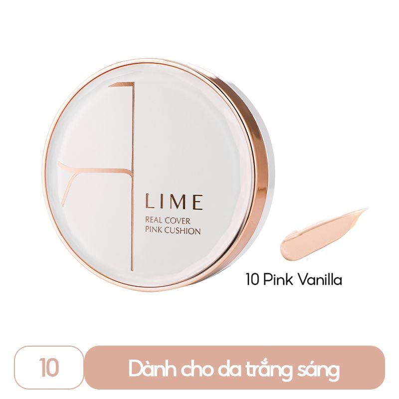 Phấn Nước Kiềm Dầu, Che Phủ Cao LIME Real Cover Pink Cushion SPF 50+/PA+++ 20g