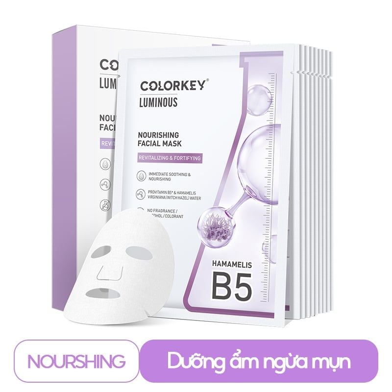 Mặt Nạ Giấy Colorkey Dưỡng Ẩm, Làm Dịu Da, Hỗ Trợ Dưỡng Sáng Facial Mask