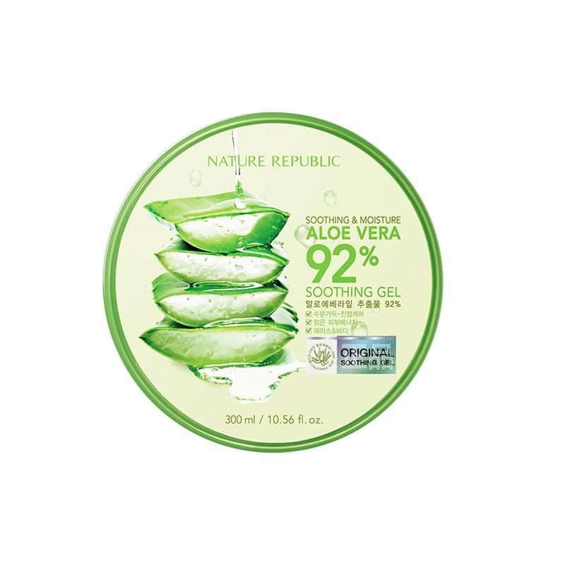 Gel Dưỡng Ẩm Chiết Xuất Lô Hội Cấp Ẩm & Làm Dịu Da Nature Republic Soothing & Moisture Aloe Vera 92% Soothing Gel 300ml