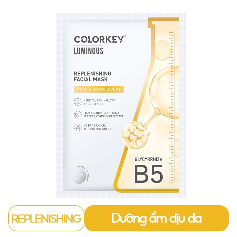 Mặt Nạ Giấy Dưỡng Ẩm, Làm Dịu Da, Hỗ Trợ Dưỡng Sáng Colorkey Facial Mask 25ml