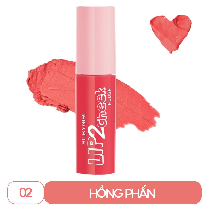 Son Kem Lì 2in1 Mịn Môi, Lâu Trôi Silkygirl Lip 2 Cheek Flush 3.8ml