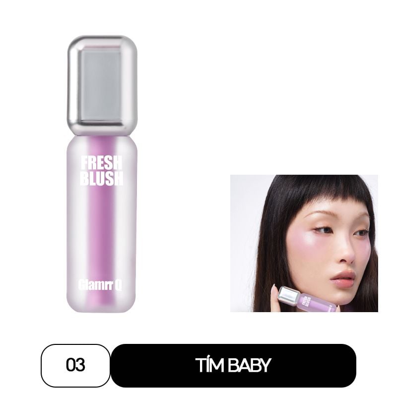 Má Hồng Kem Căng Bóng Glamrr Q Glow Lasting Fresh Blush 3.8g