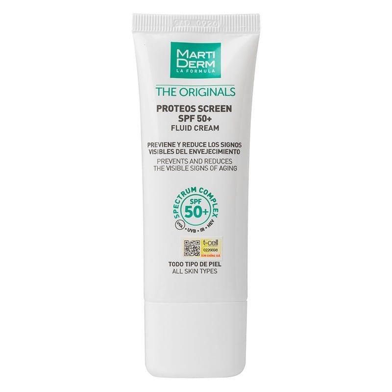 Kem Chống Nắng Phổ Rộng Bảo Vệ Da Martiderm The Originals Proteos Screen SPF50+ Fluid Cream 40ml