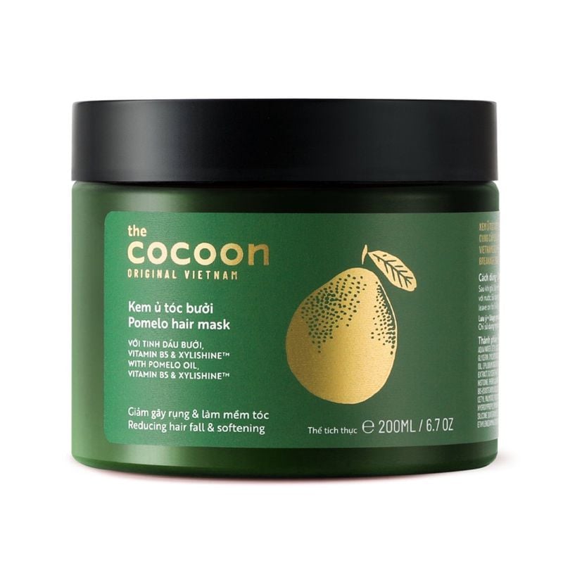 Kem Ủ Tóc Bưởi Hỗ Trợ Giảm Gãy Rụng, Dưỡng Tóc Mềm Mượt Chắc Khỏe Cocoon Pomelo Hair Mask 200ml