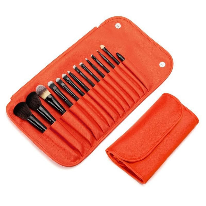 Bộ Cọ Trang Điểm Cá Nhân Vacosi Mars Mission Brush Set 14 Cây & Bóp Da Cam - BC36