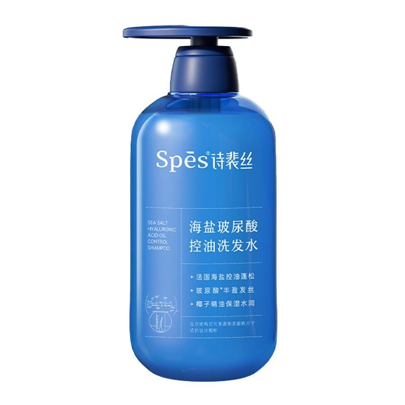 Dầu Gội Kiềm Dầu, Dưỡng Ẩm, Giúp Tóc Bồng Bềnh SPES Sea Salt Hyaluronic Acid Oil Control Shampoo 600ml