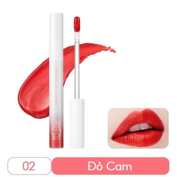 Son Kem Lì Mịn Mượt, Nhẹ Môi B.O.M OMG Matt Lip Lacquer 4g - 02 BFF