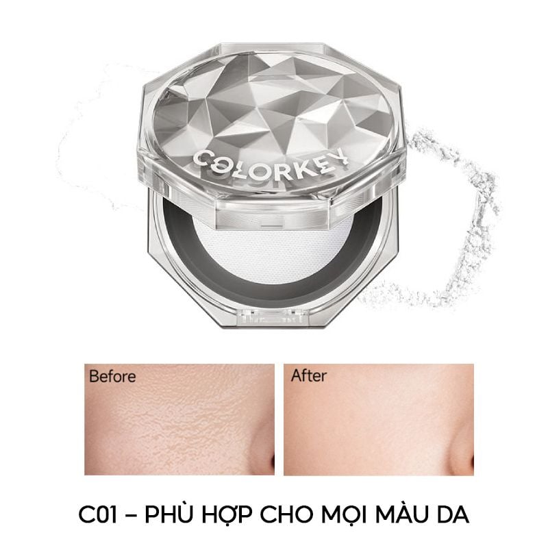 Phấn Phủ Dạng Bột Siêu Mịn Lâu Trôi Colorkey Lasting Naturally-occurring Loose Powder 8g