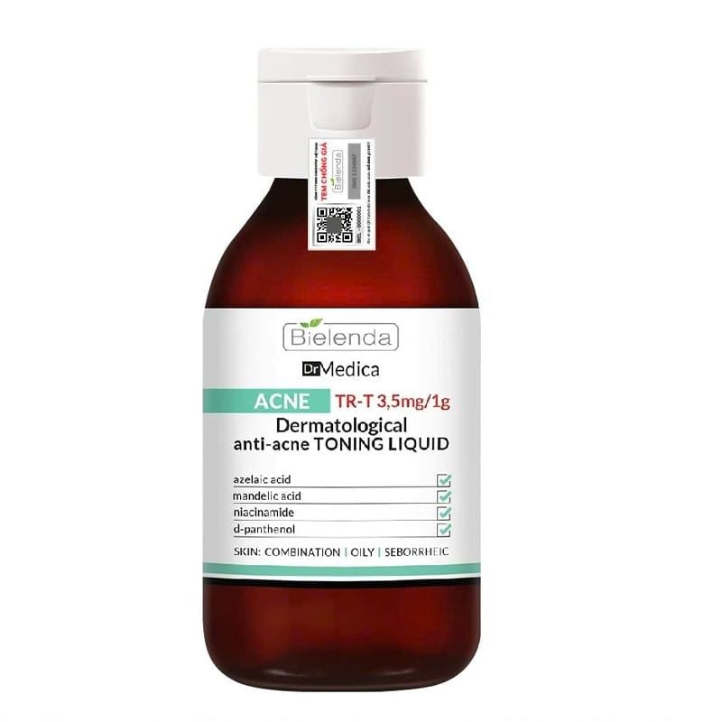 Nước Hoa Hồng Bielenda Làm Sạch Sâu, Hỗ Trợ Giảm Mụn, Phục Hồi Da Toner Dr Medica Anti Acne Dermatological 250ml