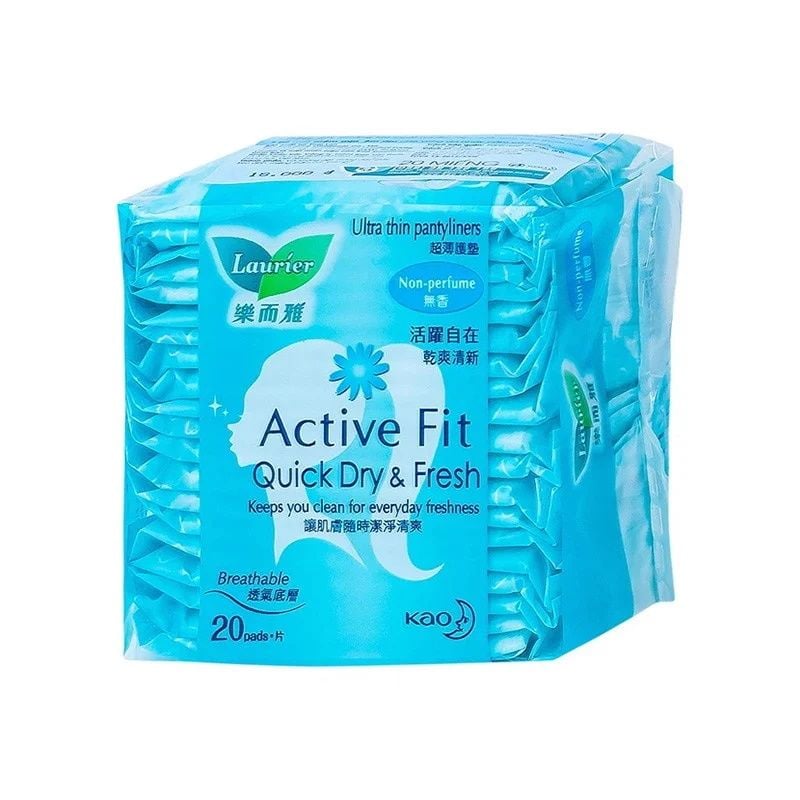 Băng Vệ Sinh Hằng Ngày Không Hương Laurier Active Fit Quick Dry & Fresh - 40 Miếng (Che tên sản phẩm khi giao hàng)