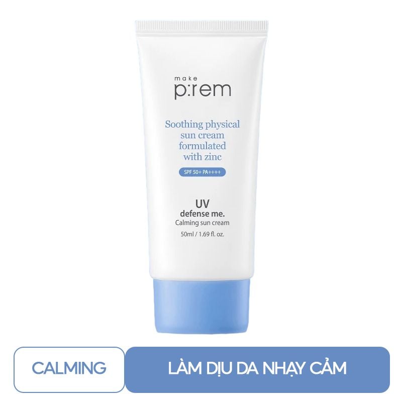 Kem Chống Nắng Nâng Tone, Kiềm Dầu, Dưỡng Ẩm Make P:rem UV Defense Me Sun Cream SPF50+/PA++++ 50ml