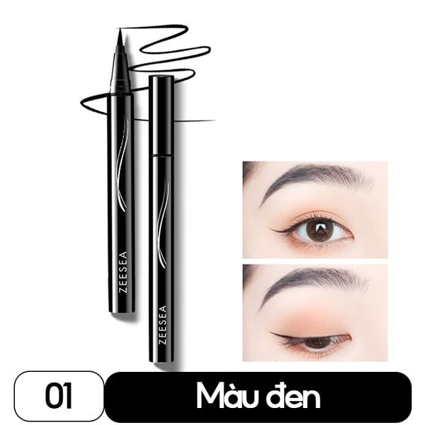  Bút Kẻ Mắt Nước Siêu Mảnh, Chống Thấm Nước, Lâu Trôi Zeesea Black Lasting Eyeliner 0.5g 