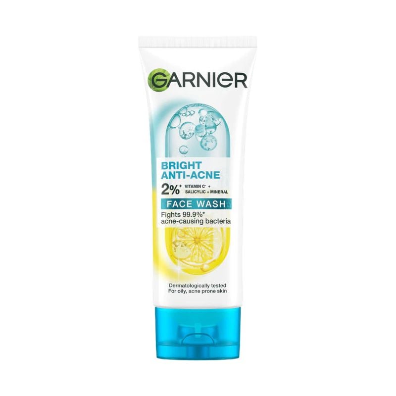 Sữa Rửa Mặt Garnier 3 Trong 1 Hỗ Trợ Giảm Mụn, Hỗ Trợ Dưỡng Sáng Da Bright Complete 3-in-1 Anti-Acne Foam 100ml