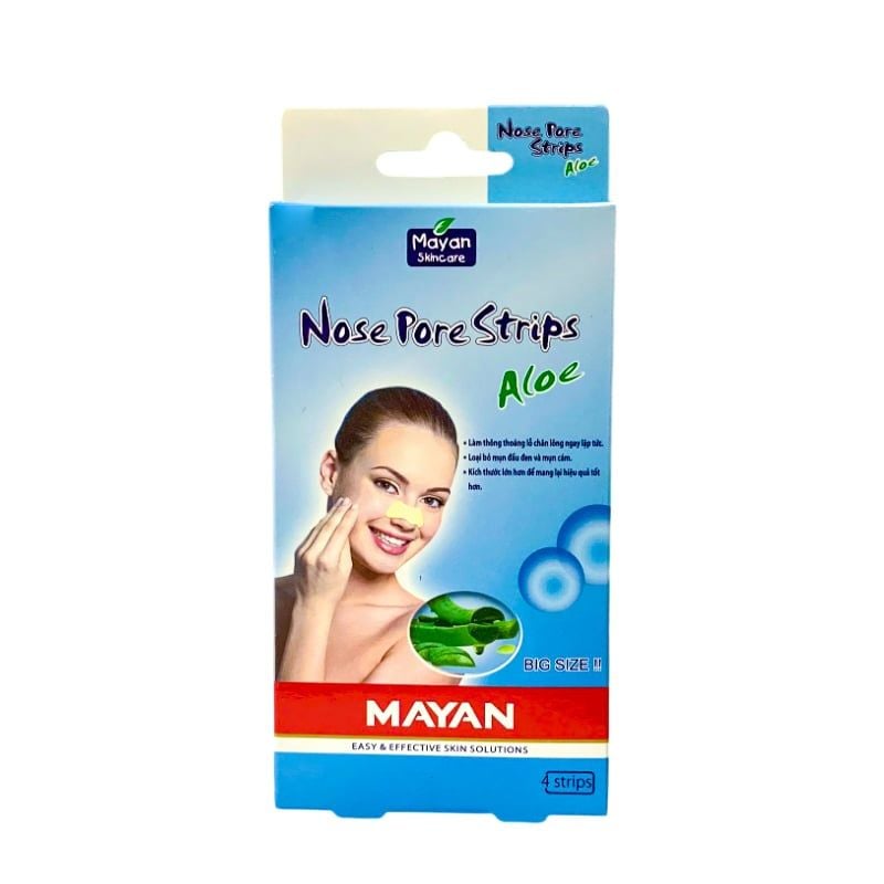 [Hộp 4 Miếng] Miếng Dán Lột Mụn Mayan Giảm Mụn Đầu Đen, Mụn Cám, Thu Nhỏ Lỗ Chân Lông Nose Strips