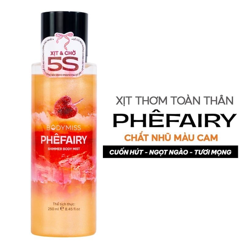 Xịt Thơm Toàn Thân Hương Nước Hoa Có Nhũ, Kim Tuyến Bodymiss Shimmer Body Mist 250ml