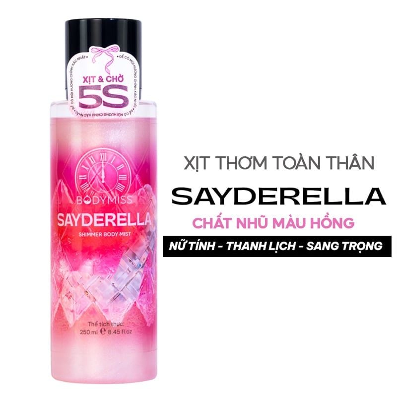 Xịt Thơm Toàn Thân Hương Nước Hoa Có Nhũ, Kim Tuyến Bodymiss Shimmer Body Mist 250ml