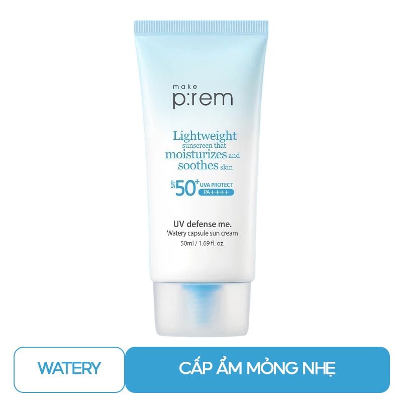 Kem Chống Nắng Nâng Tone, Kiềm Dầu, Dưỡng Ẩm Make P:rem UV Defense Me Sun Cream SPF50+/PA++++ 50ml
