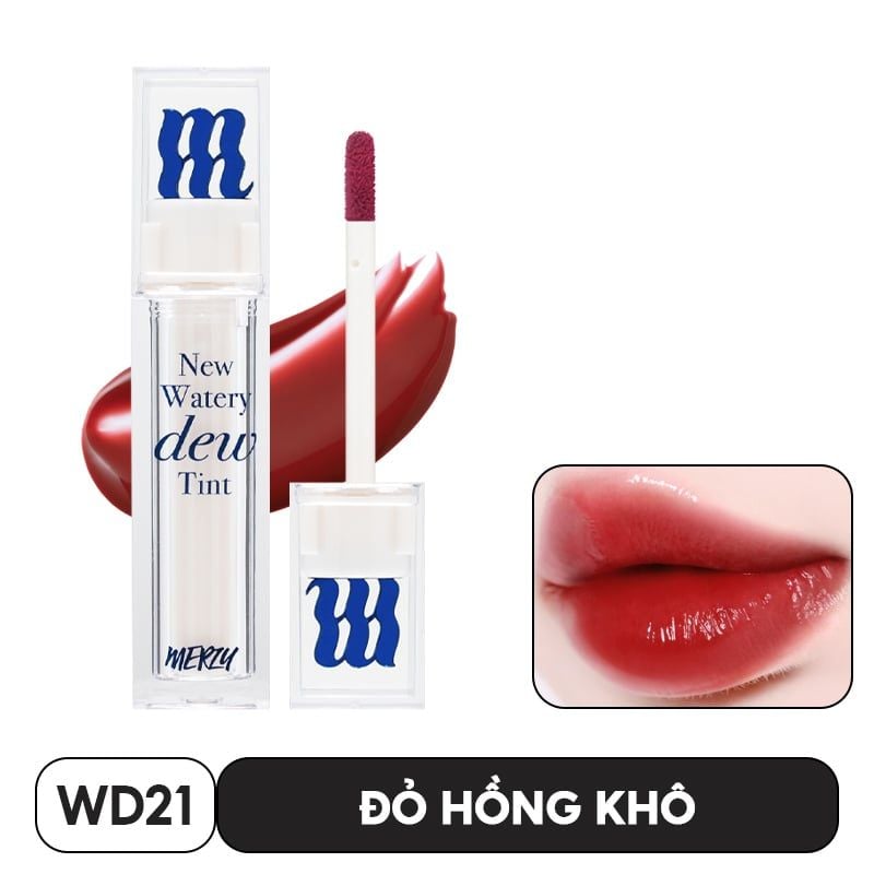 [New][NEW DEW] Son Tint Bóng Merzy Dạng Thạch, Bền Màu, Lâu Trôi Cho Đôi Môi Căng Mọng, Ẩm Mịn The Watery Dew Tint