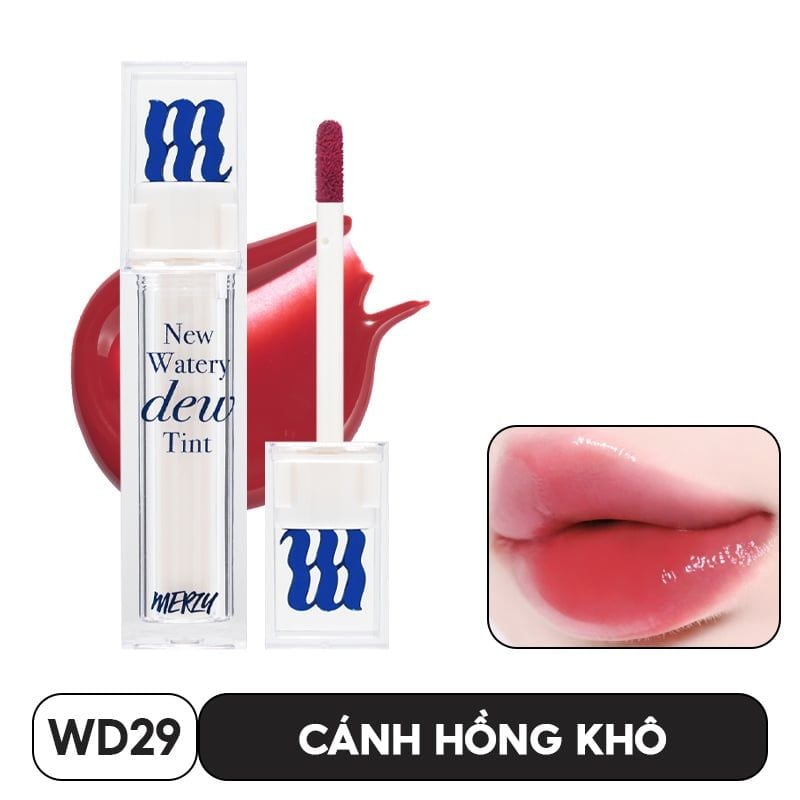 [New][NEW DEW] Son Tint Bóng Merzy Dạng Thạch, Bền Màu, Lâu Trôi Cho Đôi Môi Căng Mọng, Ẩm Mịn The Watery Dew Tint