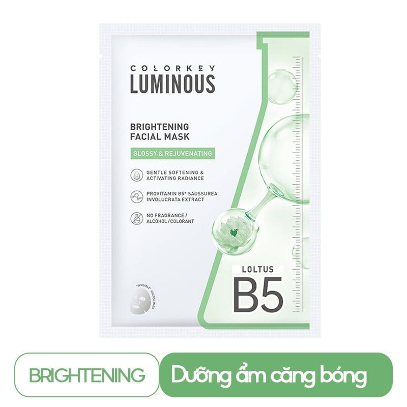 Mặt Nạ Giấy Colorkey Dưỡng Ẩm, Làm Dịu Da, Hỗ Trợ Dưỡng Sáng Facial Mask