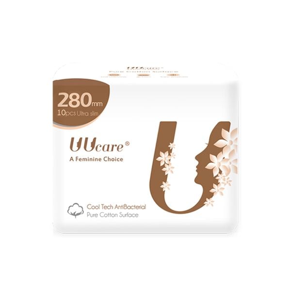  Băng Vệ Sinh UUcare Kháng Khuẩn Ngày Và Đêm Cool Tech 28cm - 10 Miếng (Che tên sản phẩm khi giao hàng) 