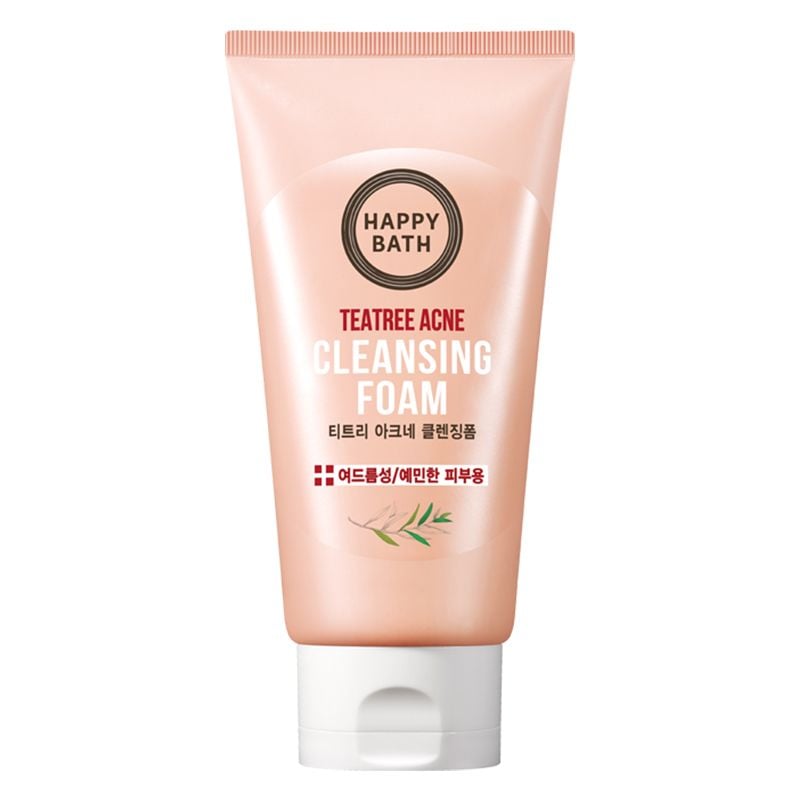 Sữa Rửa Mặt Happy Bath Chiết Xuất Tràm Trà Teatree Acne Cleansing Foam 150g