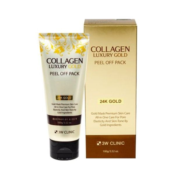 Mặt Nạ Lột 3W Clinic Tẩy Da Chết, Hỗ Trợ Thanh Lọc Da Collagen & Luxury Gold Peel Off Pack 100g