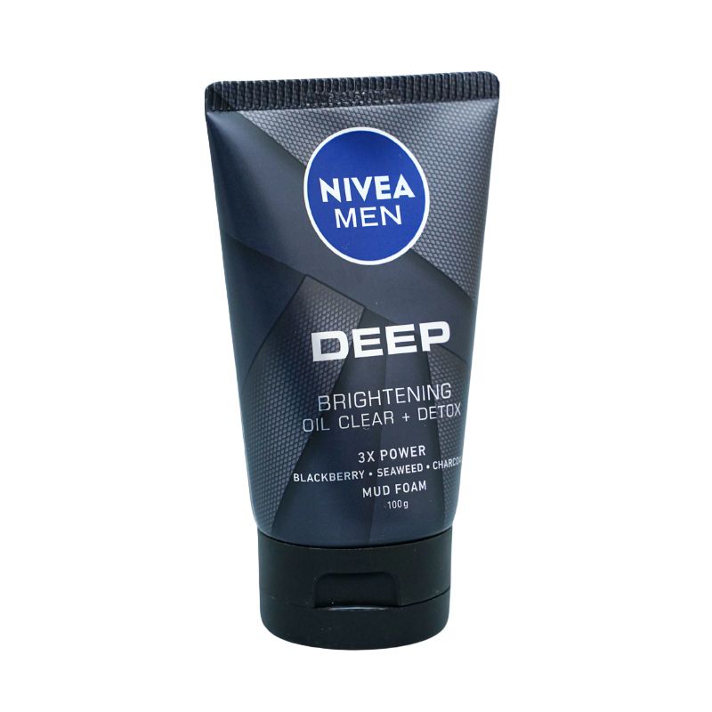 Sửa Rửa Mặt Than Hoạt Tính Làm Sạch Sâu Nivea Men Deep Brightening Oil Clear + Detox Mud Foam 100g