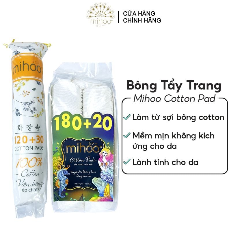 Bông Tẩy Trang Dạng Tròn Mihoo Cotton Pad