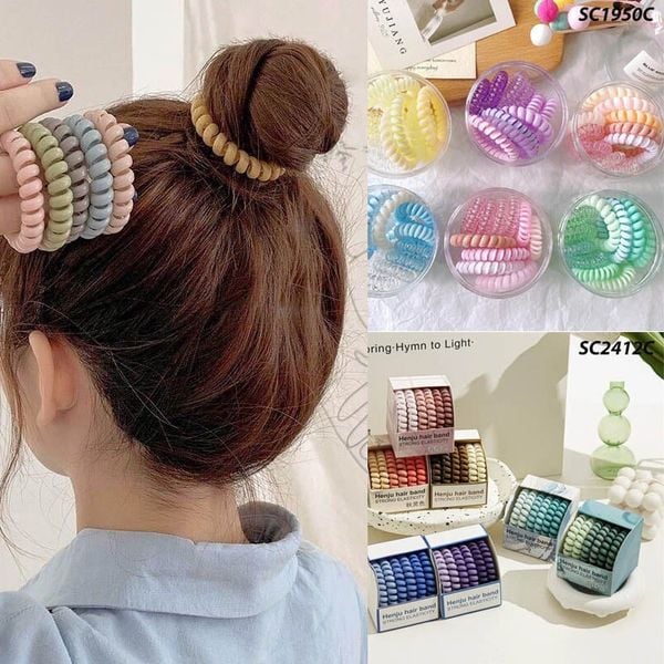  [NHẬP KHẨU] Dây Buộc Tóc TOOLA Cao Su Co Giãn Thiết Kế Đơn Giản Phong Cách Hàn Quốc Hair Bands Scrunchies 