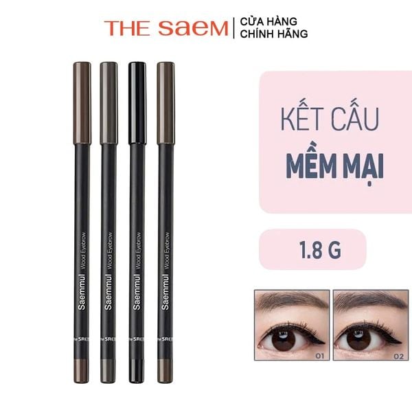 Bút Chì Kẻ Lông Mày The Saem Saemmul Wood Eyebrow (Đầu Nhọn) 1.8g