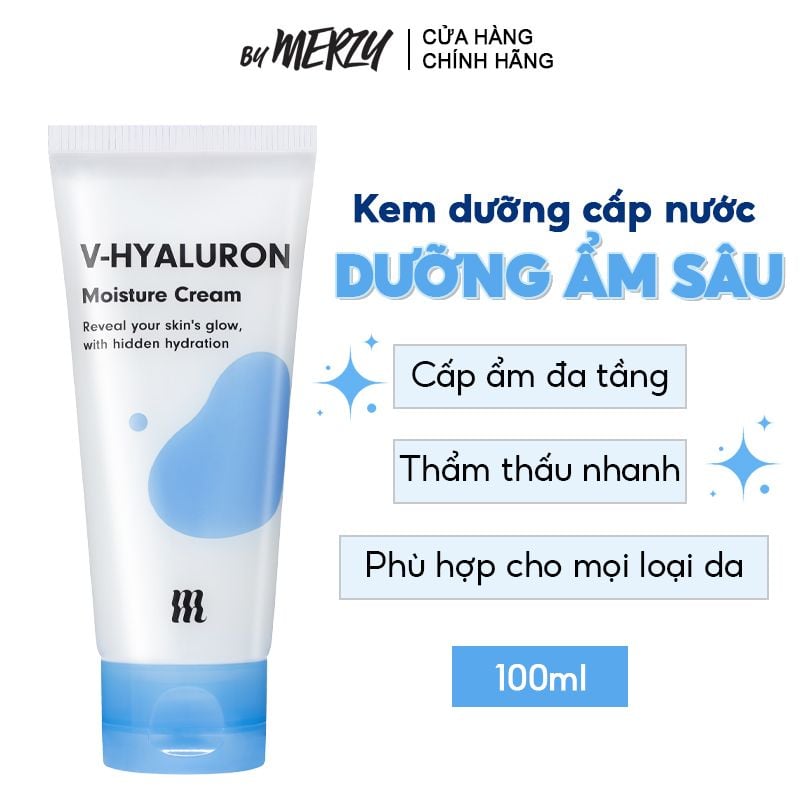 Kem Dưỡng Cấp Nước, Dưỡng Ẩm Sâu Cho Da By Merzy V-Hyaluronic Acid Moisture Cream 100ml