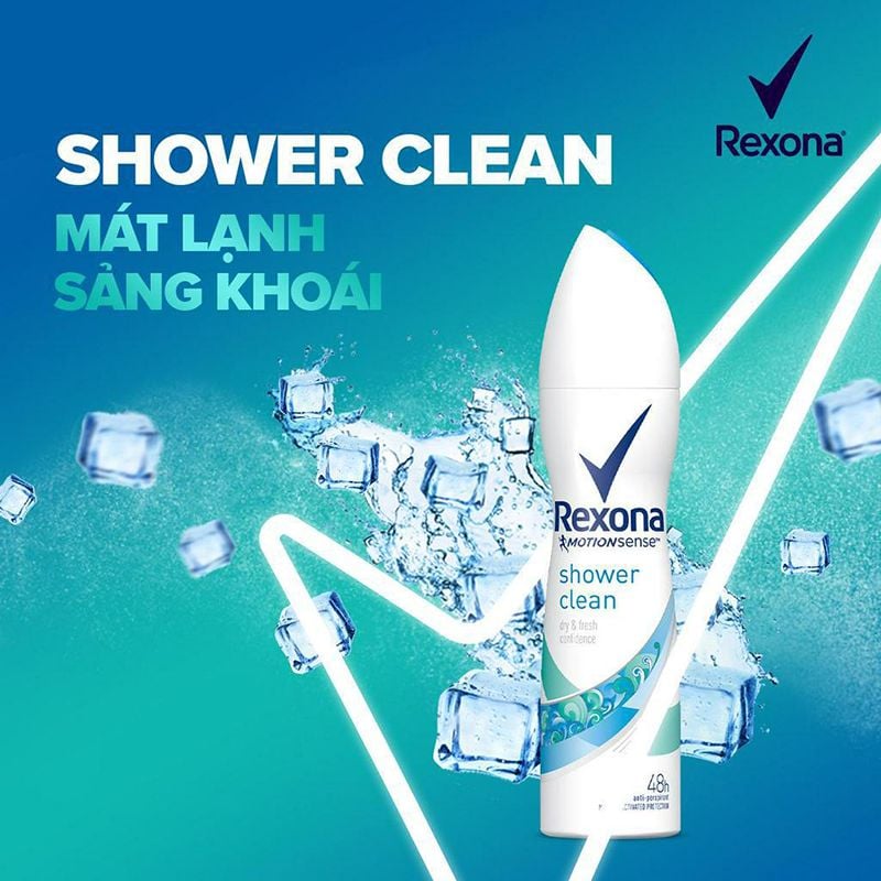 Xịt Khử Mùi Rexona Khô Thoáng Suốt 48H Dành Cho Nữ Anti-Perspirant Spray Shower Clean 150ml (Che tên sản phẩm khi giao hàng)