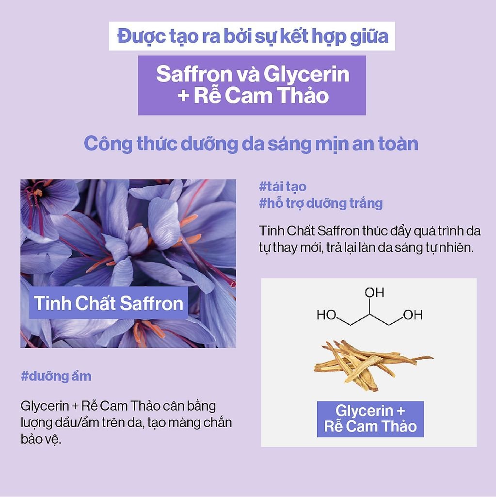 Sữa Rửa Mặt Gilaa Hỗ Trợ Dưỡng Trắng, Giảm Thâm, Đều Màu Da Chiết Xuất Nhụy Hoa Nghệ Tây Plant Serum Cleanser Saffron Extract