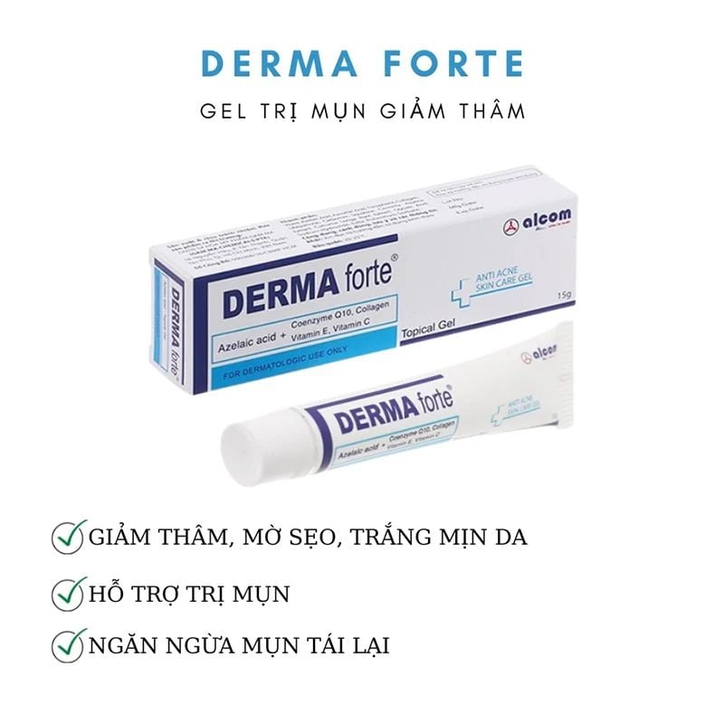 Gel Hỗ Trợ Giảm Mụn, Giảm Thâm Derma Forte Topical Gel 15g