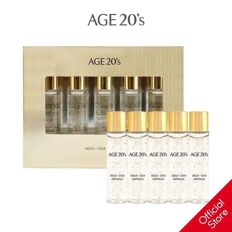 [Set 5 Chai] Tinh Chất Dưỡng Trắng, Làm Dịu Da Chiết Xuất Vàng Age 20's Gold - Cica Ampoule