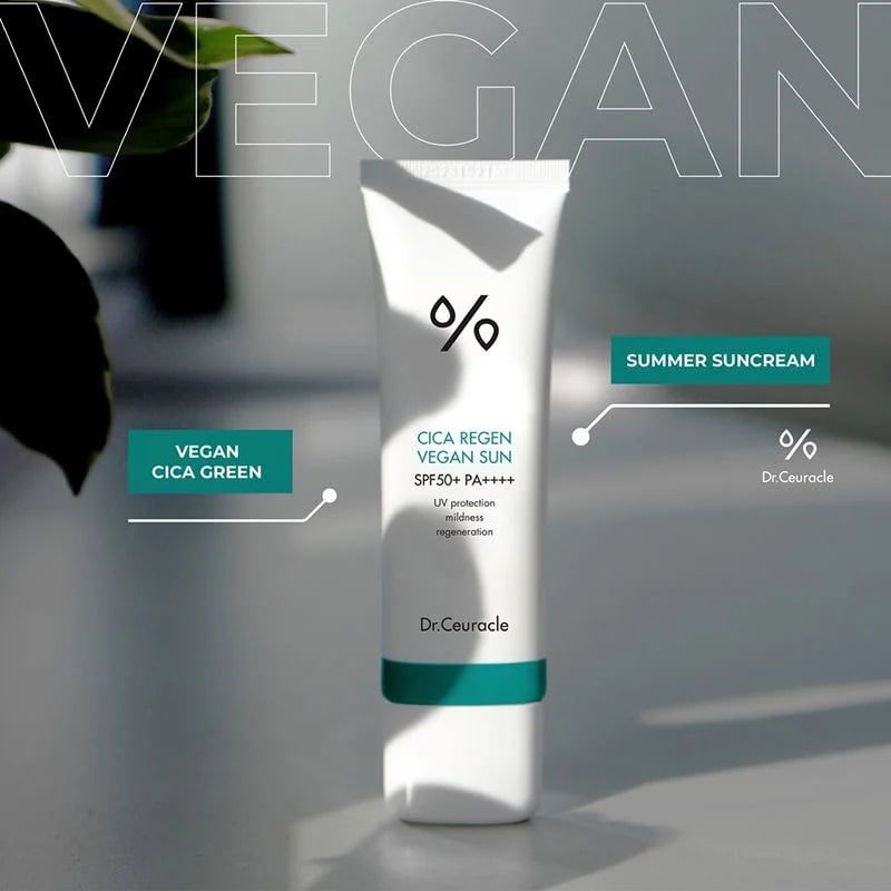 Kem Chống Nắng Dr.Ceuracle Làm Dịu Da, Dành Cho Da Nhạy Cảm Cica Regen Vegan Sun SPF50+/PA++++ 50ml